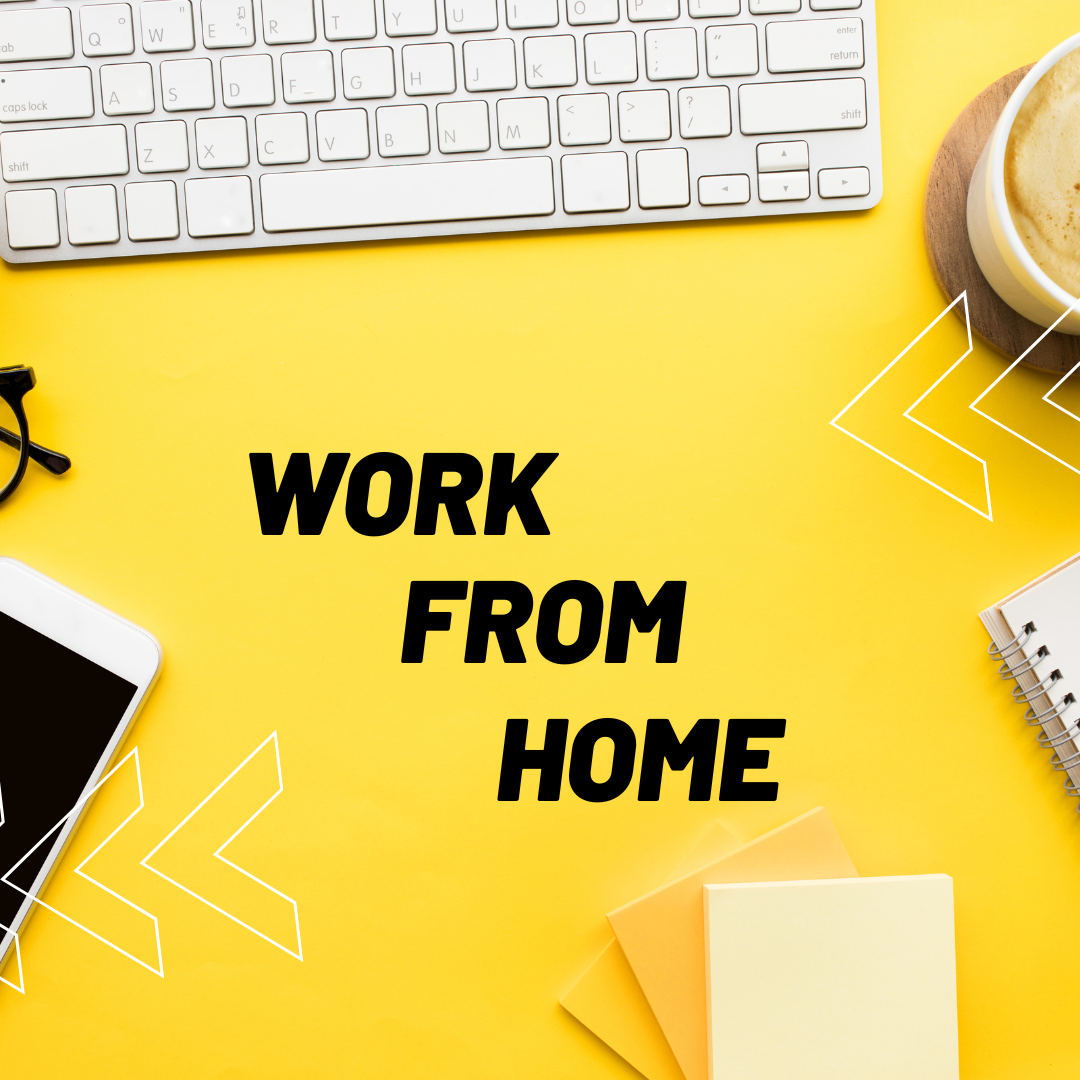 work from home yellow banner
